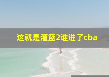 这就是灌篮2谁进了cba