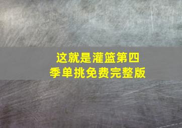 这就是灌篮第四季单挑免费完整版