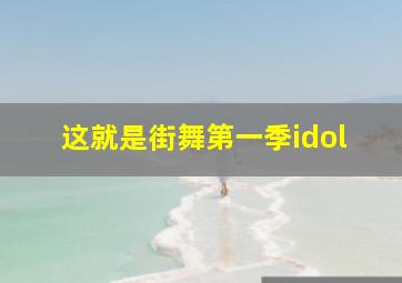 这就是街舞第一季idol