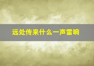 远处传来什么一声雷响