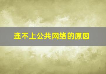 连不上公共网络的原因