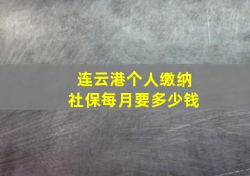 连云港个人缴纳社保每月要多少钱