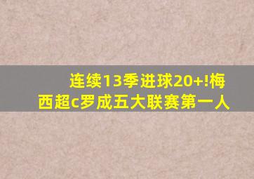 连续13季进球20+!梅西超c罗成五大联赛第一人