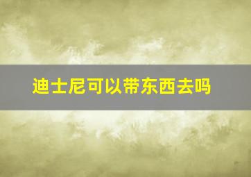 迪士尼可以带东西去吗