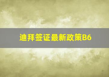 迪拜签证最新政策B6