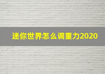 迷你世界怎么调重力2020