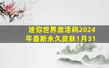 迷你世界激活码2024年最新永久皮肤1月31