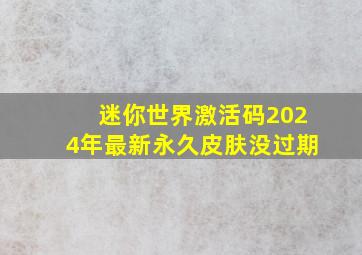 迷你世界激活码2024年最新永久皮肤没过期