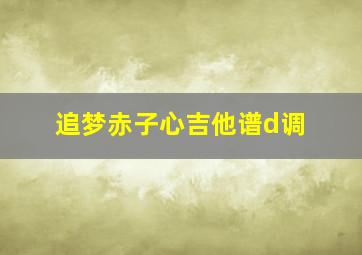 追梦赤子心吉他谱d调