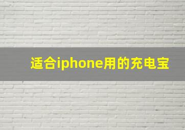 适合iphone用的充电宝