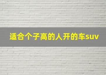 适合个子高的人开的车suv