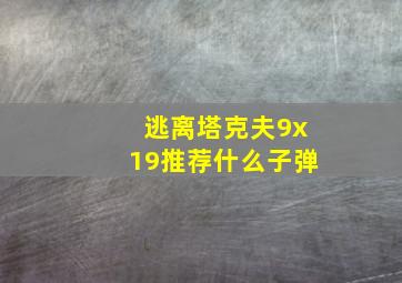 逃离塔克夫9x19推荐什么子弹