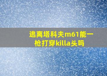 逃离塔科夫m61能一枪打穿killa头吗