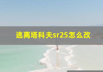 逃离塔科夫sr25怎么改