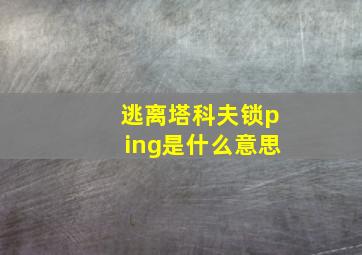 逃离塔科夫锁ping是什么意思