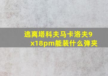 逃离塔科夫马卡洛夫9x18pm能装什么弹夹