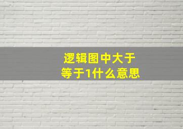 逻辑图中大于等于1什么意思