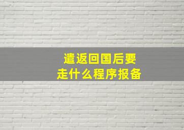 遣返回国后要走什么程序报备