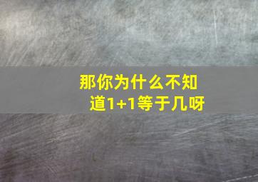 那你为什么不知道1+1等于几呀