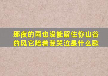 那夜的雨也没能留住你山谷的风它陪着我哭泣是什么歌