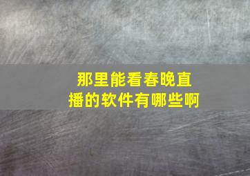 那里能看春晚直播的软件有哪些啊