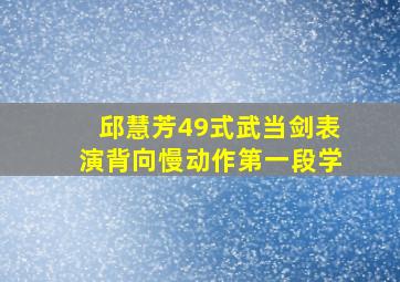 邱慧芳49式武当剑表演背向慢动作第一段学