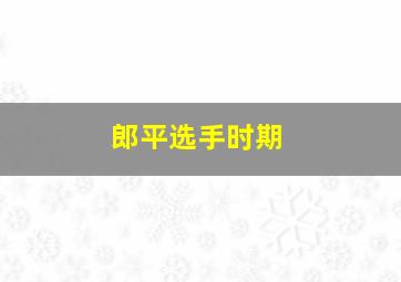 郎平选手时期