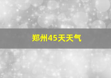 郑州45天天气