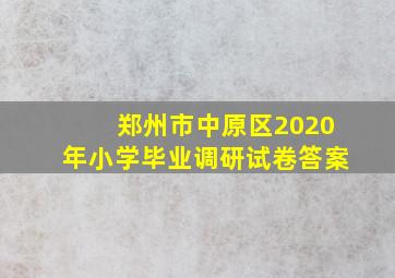 郑州市中原区2020年小学毕业调研试卷答案