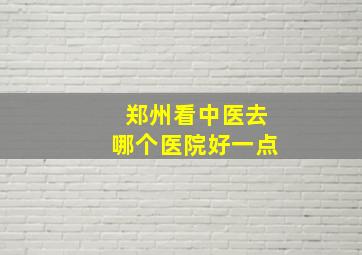 郑州看中医去哪个医院好一点