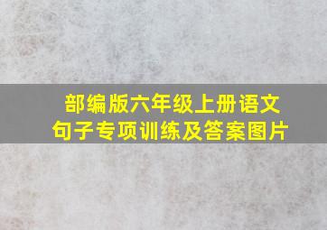 部编版六年级上册语文句子专项训练及答案图片