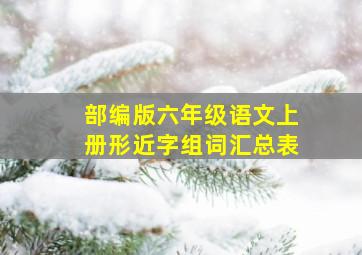 部编版六年级语文上册形近字组词汇总表