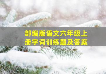 部编版语文六年级上册字词训练题及答案