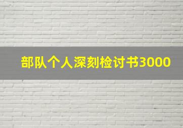 部队个人深刻检讨书3000