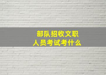 部队招收文职人员考试考什么