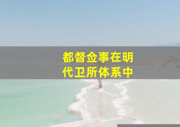 都督佥事在明代卫所体系中