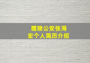 醴陵公安张海宏个人简历介绍