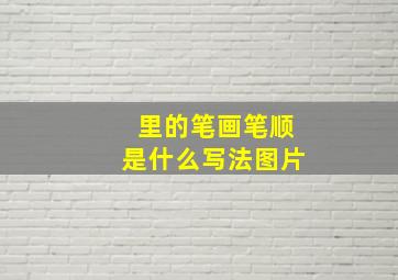 里的笔画笔顺是什么写法图片