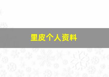 里皮个人资料