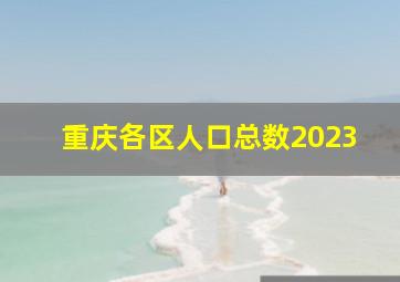 重庆各区人口总数2023