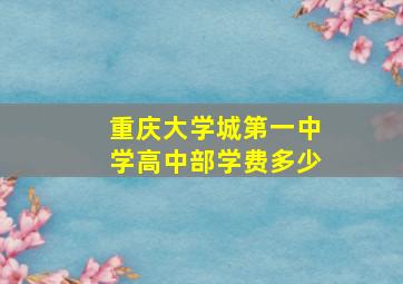 重庆大学城第一中学高中部学费多少