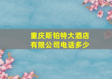 重庆斯铂特大酒店有限公司电话多少