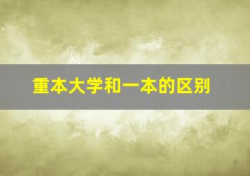 重本大学和一本的区别