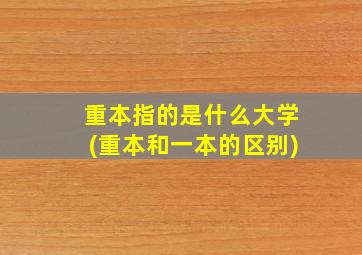 重本指的是什么大学(重本和一本的区别)