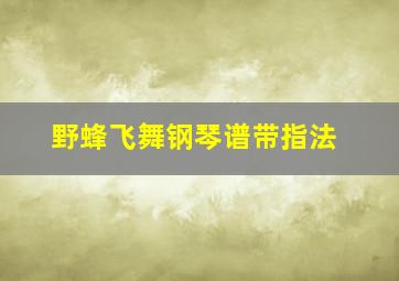 野蜂飞舞钢琴谱带指法