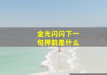 金光闪闪下一句押韵是什么