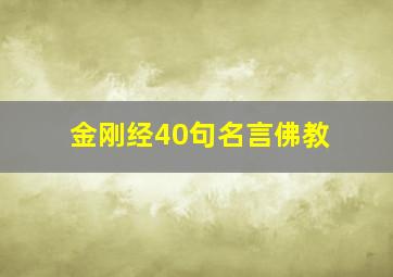 金刚经40句名言佛教