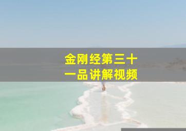 金刚经第三十一品讲解视频