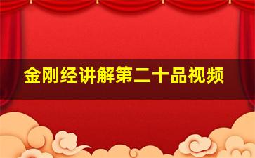 金刚经讲解第二十品视频