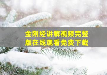 金刚经讲解视频完整版在线观看免费下载